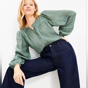 Worn Once - Loft Pleated Sleeve Blouse